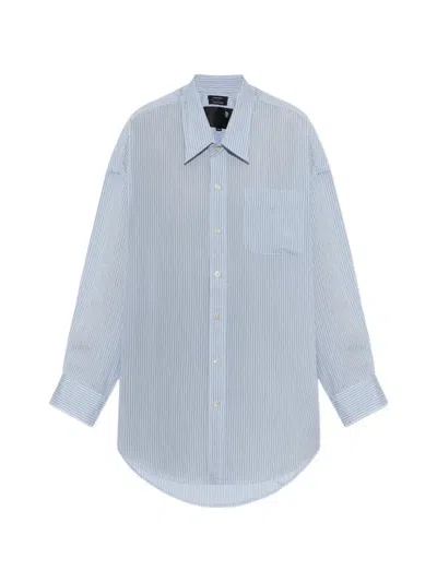 R13 Striped Oversized Shirt In Blue