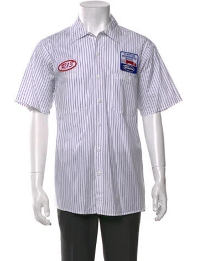 Pre-owned R13 Striped Short Sleeve Shirt In White