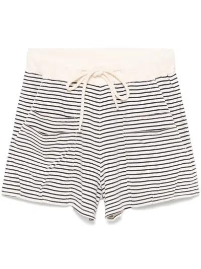 R13 Striped Cotton-jersey Shorts In Blue