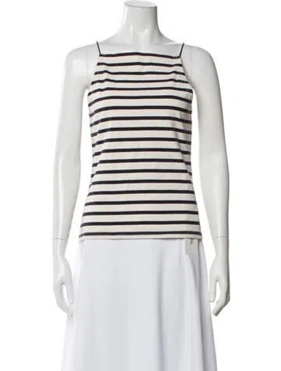 Pre-owned R13 Striped Square Neckline Top In Neutral