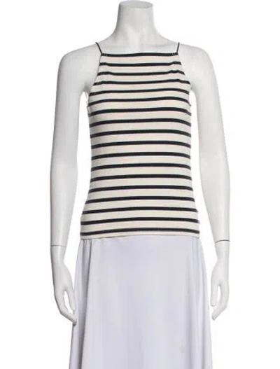 Pre-owned R13 Striped Square Neckline Top In Neutrals