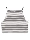 R13 Cropped Halter Stripe Tee In Blue