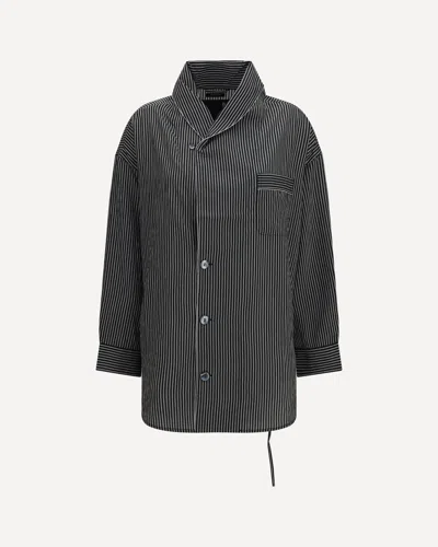 R13 Striped Viscose Shirt In Black