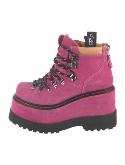 Pre-owned R13 Suede Combat Boots In Multi