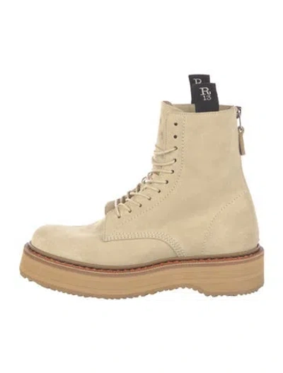 Pre-owned R13 Suede Combat Boots In Neutral