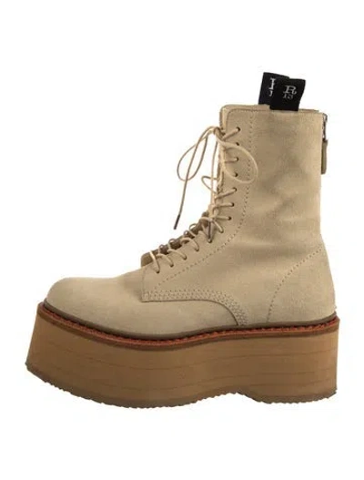 Pre-owned R13 Suede Combat Boots In Neutral