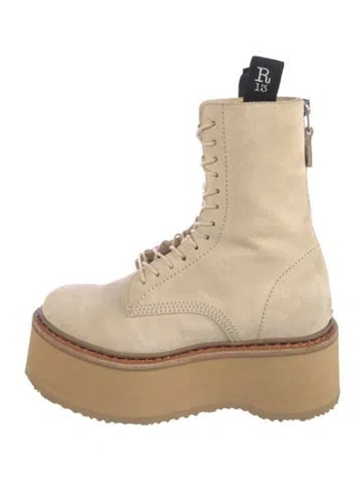 Pre-owned R13 Suede Combat Boots In Neutral