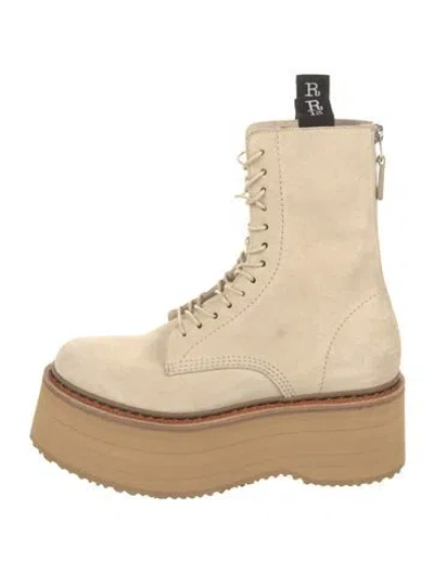 Pre-owned R13 Suede Combat Boots In Neutral