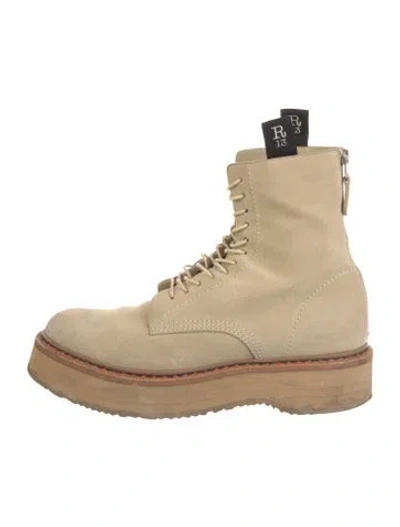 Pre-owned R13 Suede Combat Boots In Neutrals