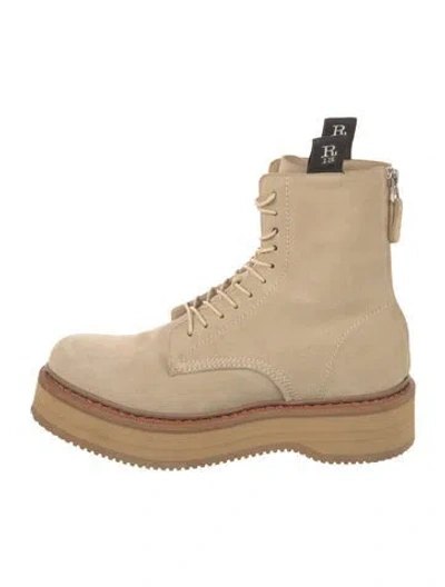 Pre-owned R13 Suede Combat Boots In Neutrals