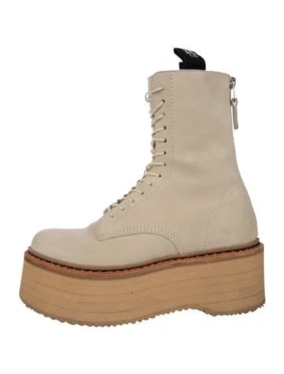 Pre-owned R13 Suede Combat Boots In Neutrals