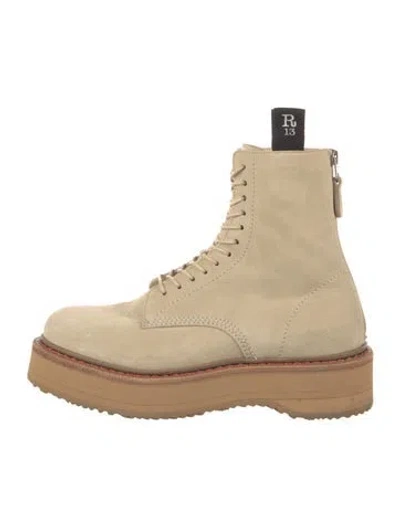 Pre-owned R13 Suede Lace-up Boots In Neutrals