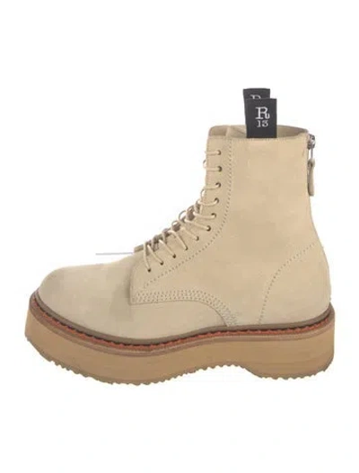 Pre-owned R13 Suede Lace-up Boots In Neutrals