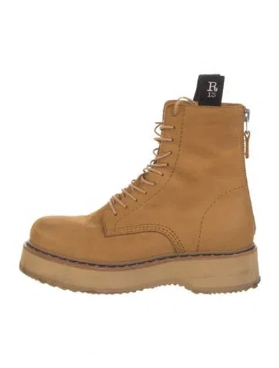 Pre-owned R13 Suede Lace-up Boots In Neutrals