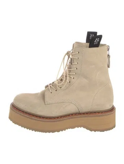 Pre-owned R13 Suede Lace-up Boots In Neutrals