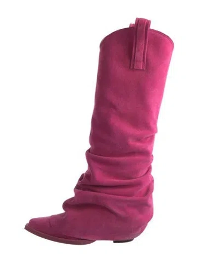 Pre-owned R13 Suede Slouch Boots In Purple