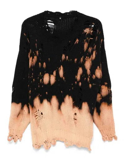 R13 Maglione Bleached Black