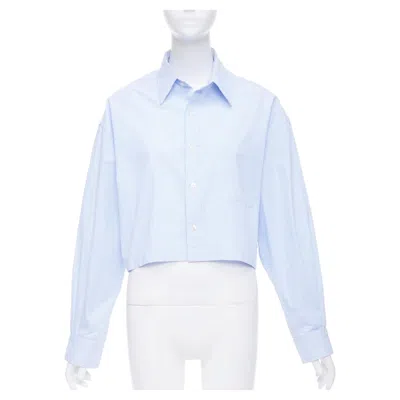 Pre-owned R13 Sw Light Blue White Stripe Oversized Cropped Button Up Shirt S