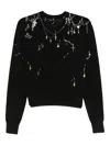 R13 Safety-pin Embellished Crew-neck Sweatshit In Black