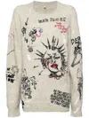 R13 Long-sleeved Sweater In Oatmeal With Embroidery