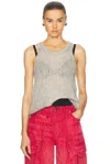 R13 Sweater Tank Top In Light Heather Grey Mohair