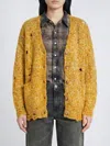 R13 Button Cardigan In Yellow