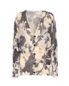 R13 Floral-print Frayed Cardigan In Multi