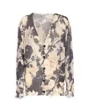 R13 Floral-print Frayed Cardigan In Multi