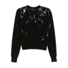 R13 Safety-pin Embellished Crew-neck Sweatshit In Black