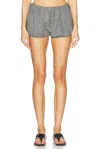 R13 Tailored Bloomers In Black & White Glen Plaid