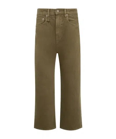 R13 Tailored Drop Jeans In Green