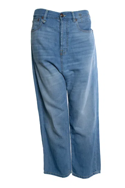 R13 , Tailored Drop Jeans In Blue