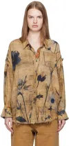 R13 Drop Neck Reversible Shirt In Brown