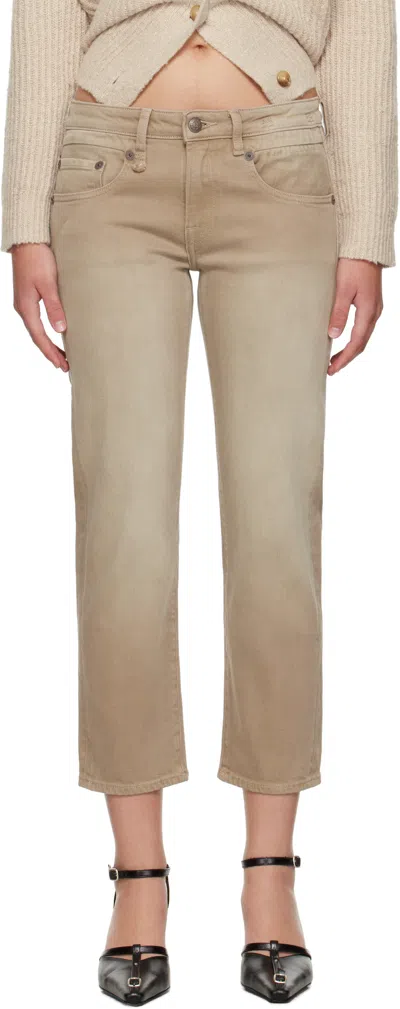R13 Tan Boy Straight Jeans