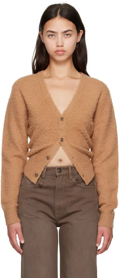 R13 Tan Split Hem Cardigan In Brown