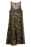 R13 Taped Tank Dress In Olive Floral