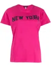 R13 Short Sleeve Print Crewneck Cotton T-shirt In Pink