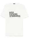 R13 'high Fucking Standards' Print T-shirt In White