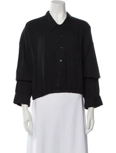 Pre-owned R13 Three-quarter Sleeve Crop Top In Black