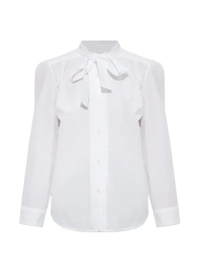 R13 Tie-detail Long-sleeve Shirt In White