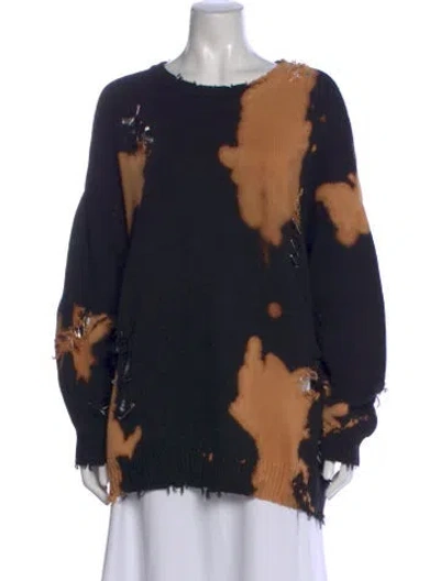 Pre-owned R13 Tie-dye Print Crew Neck Sweater In Black