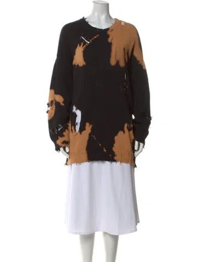Pre-owned R13 Tie-dye Print Crew Neck Sweater In Black