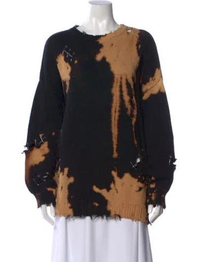 Pre-owned R13 Tie-dye Print Crew Neck Sweater In Black