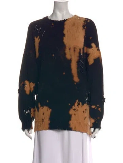 Pre-owned R13 Tie-dye Print Crew Neck Sweater In Black