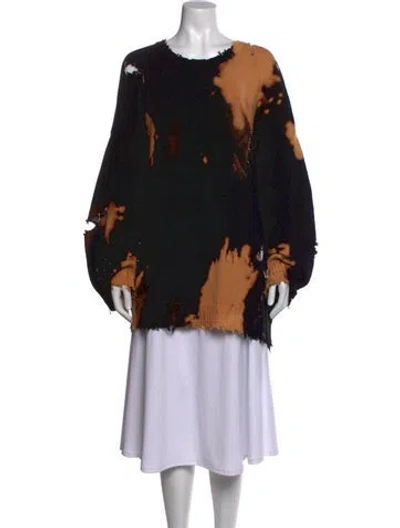 Pre-owned R13 Tie-dye Print Crew Neck Sweater In Black