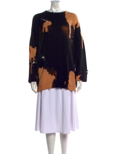 Pre-owned R13 Tie-dye Print Crew Neck Sweater In Black
