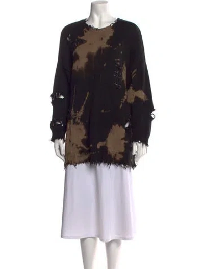Pre-owned R13 Tie-dye Print Crew Neck Sweater In Black