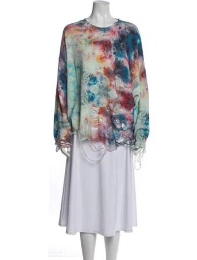 Pre-owned R13 Tie-dye Print Crew Neck Sweater In Blue