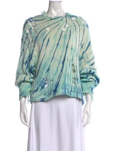 Pre-owned R13 Tie-dye Print Crew Neck Sweater In Green