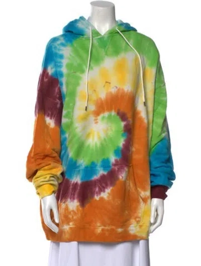 Pre-owned R13 Tie-dye Print Crew Neck Sweatshirt W/ Tags In Green